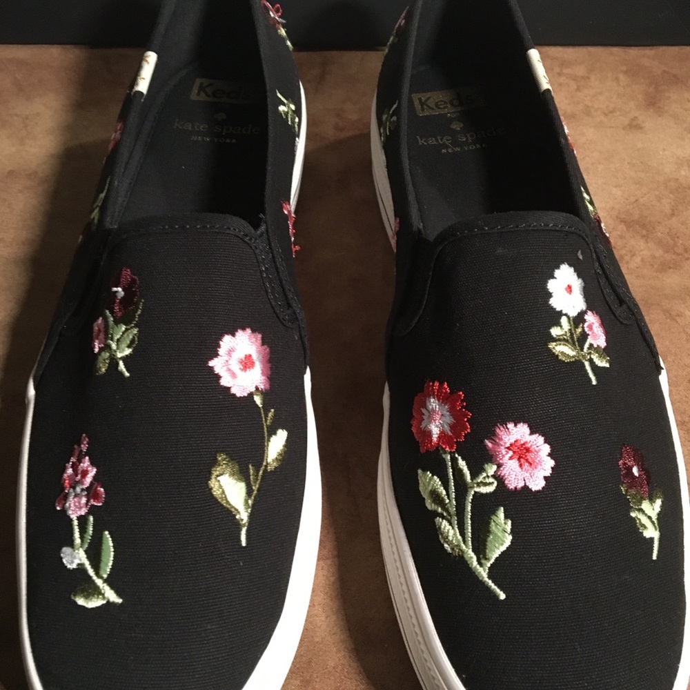 KATE SPADE NY KED X TRIPLE DECKER PRE-LOVED AUTHENTIC EMBROIDERY CANVAS SNEAKERS